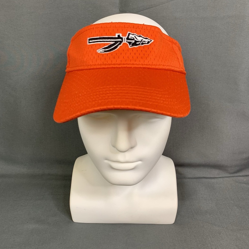 New Pacific Headwear Pro Series Visor Hat Orange Spear Logo Strapback Style 509V